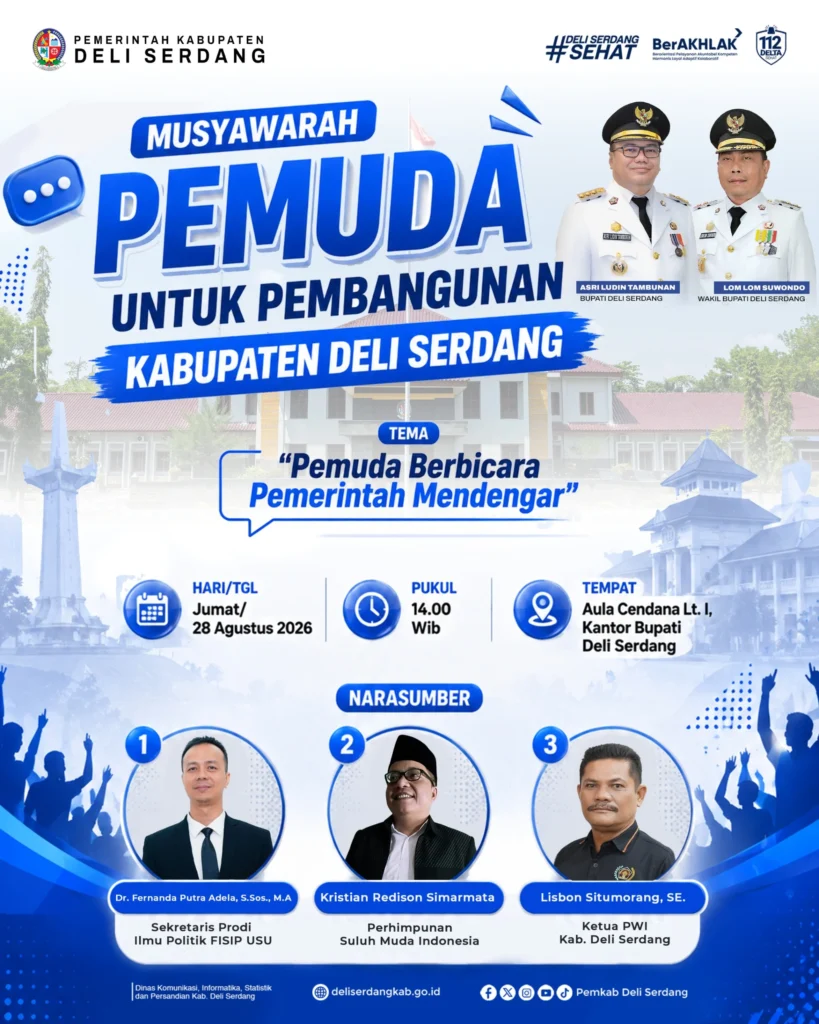 “Pemuda Berbicara, Pemerintah Mendengar”: Pemkab Deli Serdang Buka Ruang Dialog 28 Agustus