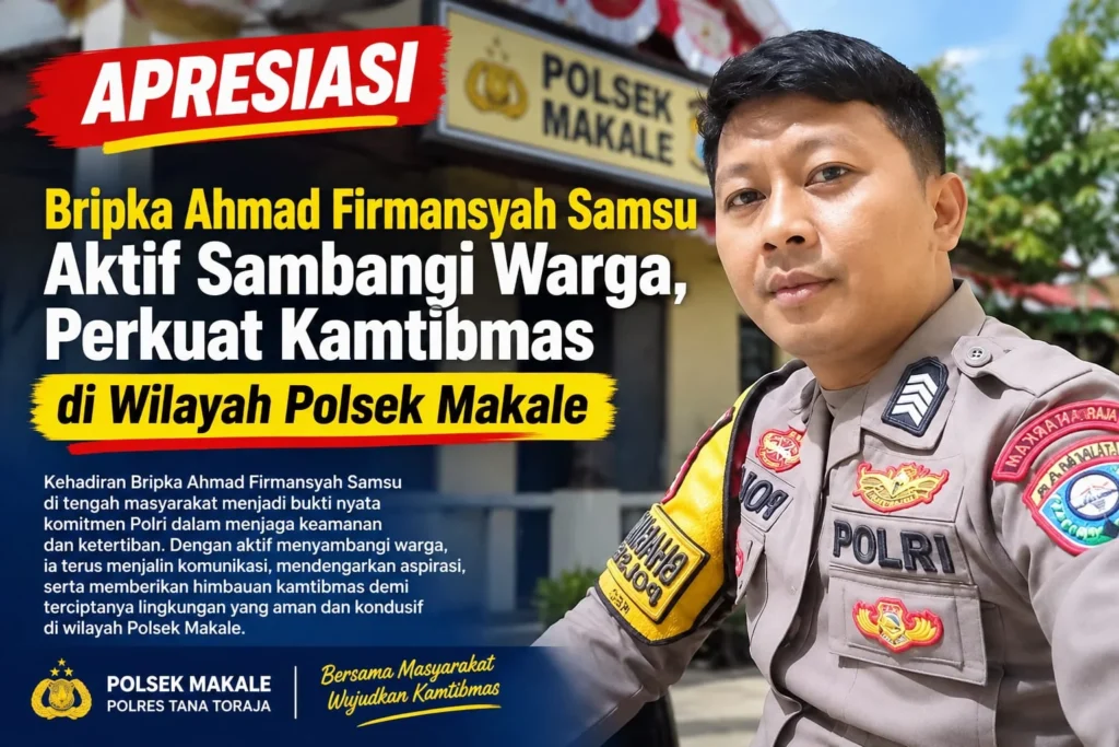 Bripka Ahmad Firmansyah Samsu Aktif Sambangi Warga, Perkuat Kamtibmas di Wilayah Polsek Makale