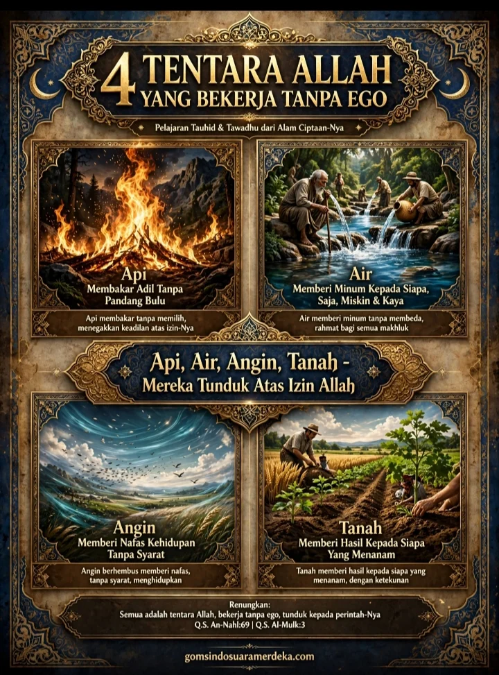 FILOSOFI TENTARA ALLAH: Belajar Keikhlasan dari Api, Air, Angin dan Tanah