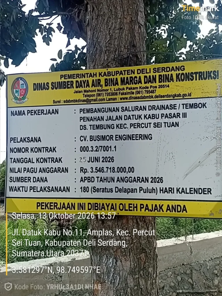 Bukti Foto! Proyek Rp 3,5 Miliar Drainase Jl. Datuk Kabu Tembung Diduga Langgar SNI: Aduk Manual Tanpa Molen, Pekerja Tanpa APD K3 dan BPJS