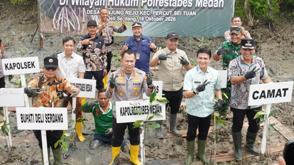 Kolaborasi Kunci Jaga Pesisir! Pemkab Deli Serdang Ajak TNI-Polri & Masyarakat Rawat Mangrove Percut Sei Tuan