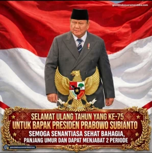 Gomsindo Suara Merdeka Ucapkan HUT ke-75 Presiden Prabowo: Sehat Bahagia dan Lanjut 2 Periode!